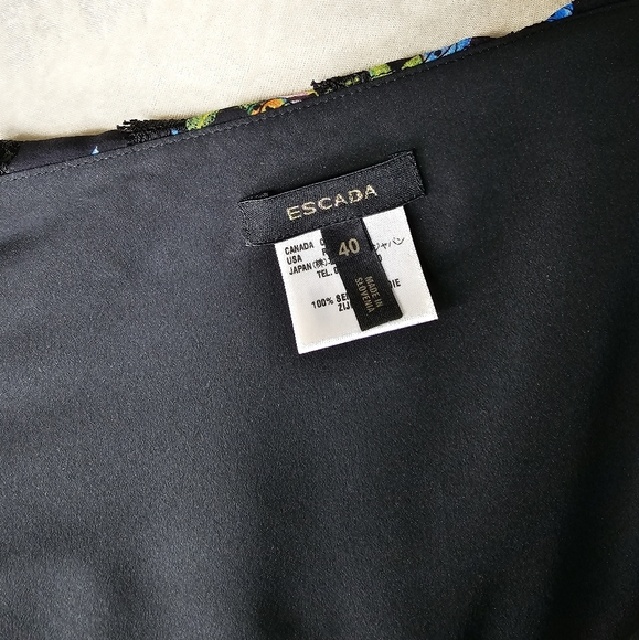 Escada Silk Pleated Floral Skirt - Picture 5 of 6